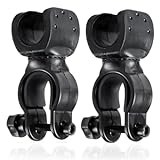 TWOBUD 2 Pack Walking Stick Holders 360 Degree Rotation Convenient Cane and Crutches Stick Bracket Crutch Storage for Mobility Aids Electric Scooters Drive Rollator Walker Wheelchair (Black)