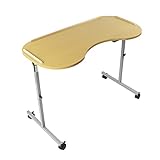NRS Healthcare Adjustable Curved Over Bed/Chair Table M99394 with Lockable Castors